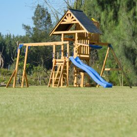 AXI-Mitch-play-tower-Large-Wooden-Playground-Slide-Swings-Climbing-Wall-Tower-1
