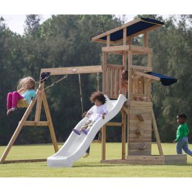 AXI-Wooden-Large-Playground-Swings-Slide-Tower-Sandbox-White-1
