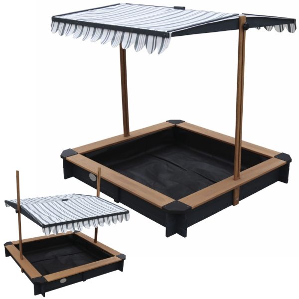 AXI Wooden Sandbox with Roof and Benches