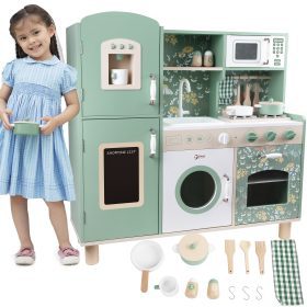 CLASSIC WORLD Large Wooden Vintage Kitchen for Kids + Accessories