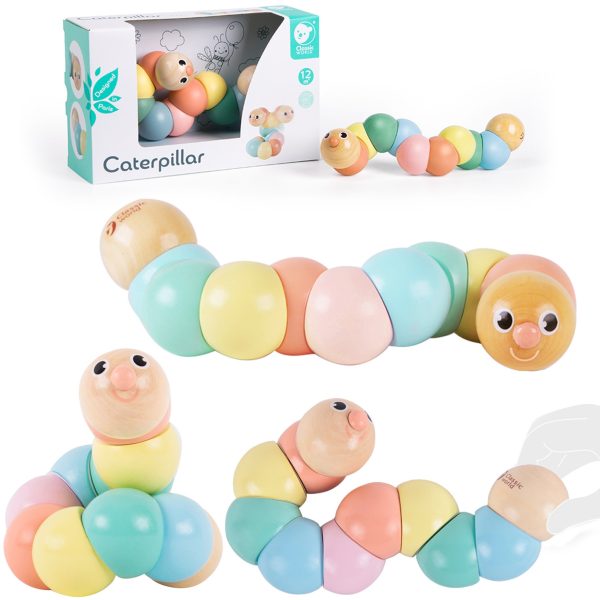 CLASSIC WORLD Wooden Caterpillar Colorful for Bending and Twisting