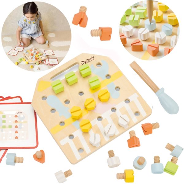 CLASSIC-WORLD-Wooden-Manipulative-Board-Logic-Puzzle CLASSIC WORLD Wooden Manipulative Board Logic Puzzle