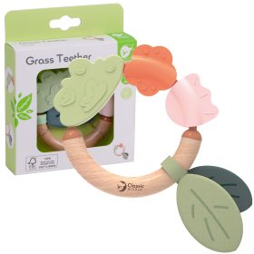CLASSIC WORLD Wooden Sensory Rattle Teether 2 in 1