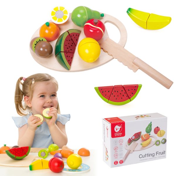 CLASSIC-WORLD-Wooden-Velcro-Fruit-Chopping-Set CLASSIC WORLD Wooden Velcro Fruit Chopping Set