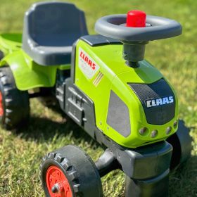 FALK-Baby-Claas-Axos-310-Green-Tractor-with-Trailer-from-1-year-3