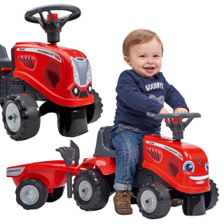 FALK Baby Mac Cormick Red Tractor with Trailer + accessories from 1 year