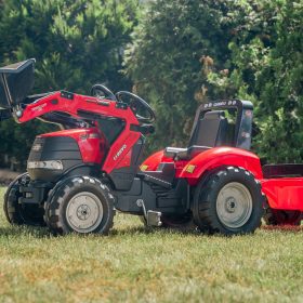 FALK-Case-Pedal-Tractor-with-Bucket-and-Trailer-Red-from-3-Years-2