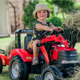 FALK-Case-Pedal-Tractor-with-Bucket-and-Trailer-Red-from-3-Years-3
