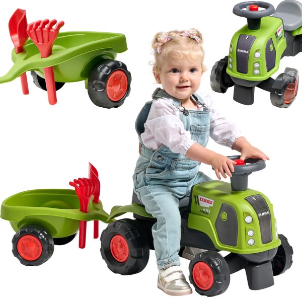 FALK-Claas-470-Arion-Ride-on-Green-with-Trailer-Sand-Kit FALK Claas 470 Arion Ride-on Green with Trailer + Sand Kit