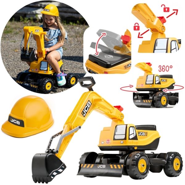 FALK-JCB-DIGGER-Excavator-Rotating-Yellow-Moving-Bucket-From-3-Years FALK JCB DIGGER Excavator Rotating Yellow Moving Bucket From 3 Years.