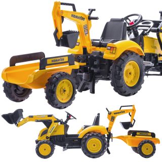 FALK KOMATSU Pedal Tractor Excavator Bucket Trailer from 2 years