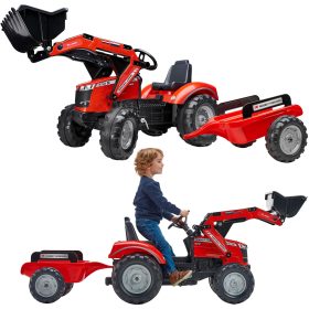 FALK-Massey-Ferguson-Red-Pedal-Tractor-with-Trailer-from-3-Years FALK Massey Ferguson Red Pedal Tractor with Trailer from 3 Years