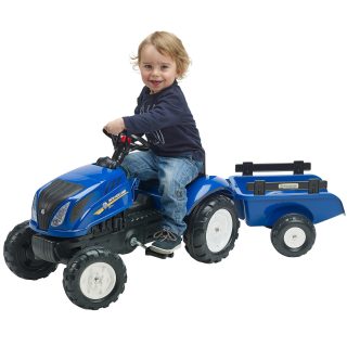 FALK New Holland Pedal Tractor with Trailer and Opening Bonnet 2-5 years