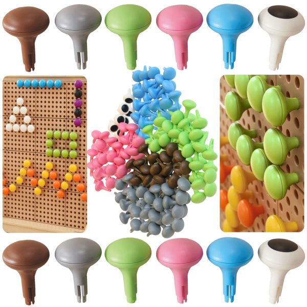 MASTERKIDZ-Colorful-Jumbo-Pegs-for-STEM-Board-128-Pcs-6-Colors MASTERKIDZ Colorful Jumbo Pegs for STEM Board 128 Pcs - 6 Colors