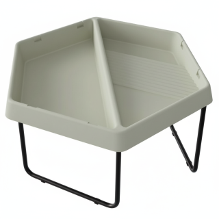 MASTERKIDZ Hexagonal Sand and Water Play Table with 2 Compartments and Adjustable Height