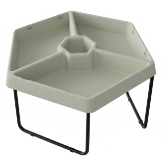 MASTERKIDZ Hexagonal Sand and Water Play Table with 3 Compartments and Adjustable Height