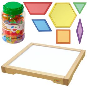MASTERKIDZ LED Sensory Box Panel + Montessori Mosaic Blocks 140 pcs.