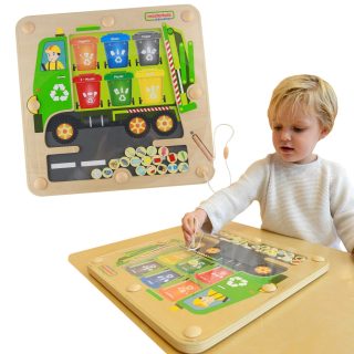 MASTERKIDZ Magnetic Board Waste Sorting Montessori Recycling Truck
