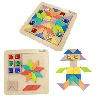 MASTERKIDZ Montessori Tangram Color and Shape Learning Mosaic Puzzle