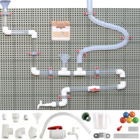 MASTERKIDZ STEM Board Pipe System 84 Pieces Ball Track