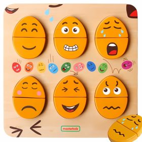MASTERKIDZ Wooden Eggs Emotion Learning Board - What Humor? Montessori