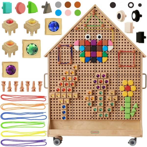 MASTERKIDZ-Wooden-STEM-Board-Freestanding-XXL-in-the-Shape-of-a-House-Accessories MASTERKIDZ Wooden STEM Board Freestanding XXL in the Shape of a House + Accessories