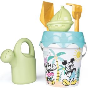 SMOBY Green Mickey and Minnie Mouse Bucket with Sand Accessories and Bioplastic Watering Can