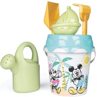 SMOBY Green Mickey and Minnie Mouse Bucket with Sand Accessories and Bioplastic Watering Can
