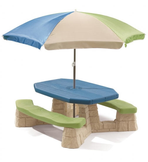 STEP2-Picnic-Table-with-Umbrella-and-Benches STEP2 Picnic Table with Umbrella and Benches