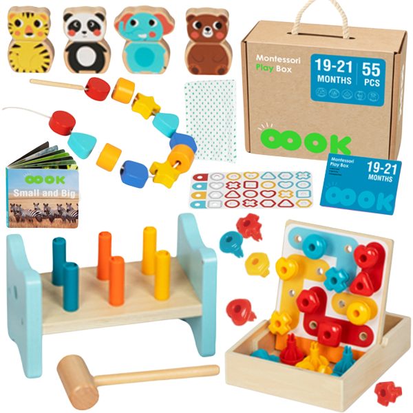 TOOKY TOY Box XXL Montessori Educational 7in1 Sensory Box 19-21 Months