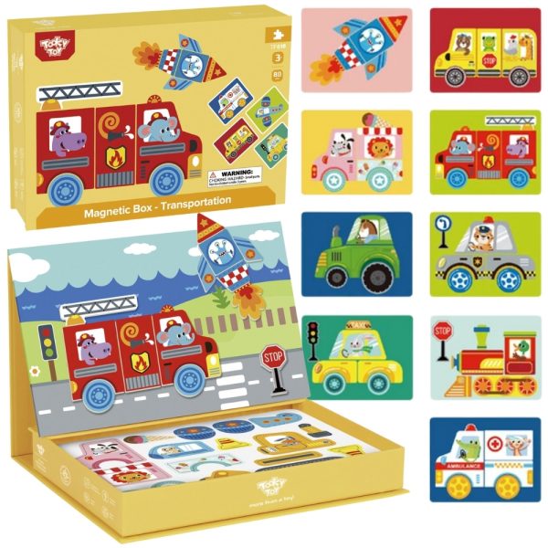 TOOKY TOY Montessori Educational Puzzle Magnetic Box for Children 80 pcs.