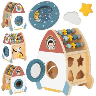 TOOKY TOY Space Rocket Activity Sorter Wooden Maze