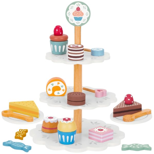TOOKY-TOY-Sweets-Platter-Wooden-Stand-Cupcakes-Cakes TOOKY TOY Sweets Platter Wooden Stand Cupcakes Cakes
