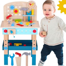 TOOKY TOY Wooden DIY Workshop Table