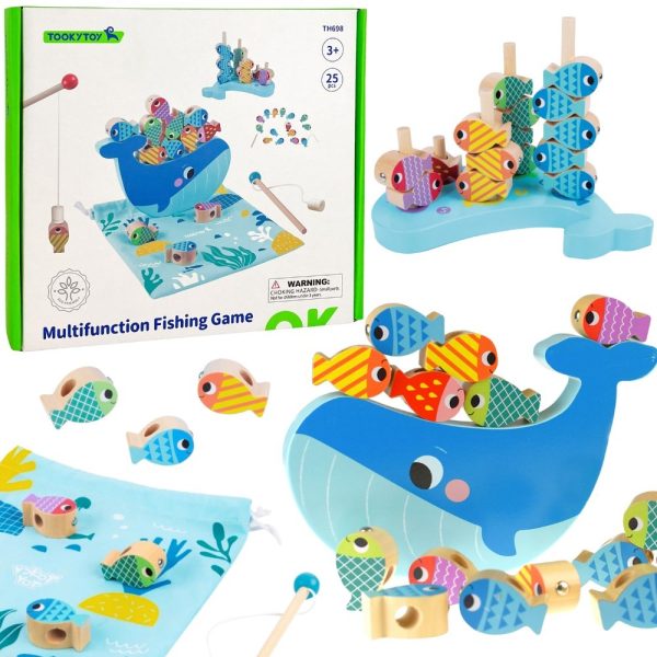 TOOKY-TOY-Wooden-Whale-and-Fish-Game-Multifunctional-4-in-1 TOOKY TOY Wooden Whale and Fish Game Multifunctional 4 in 1