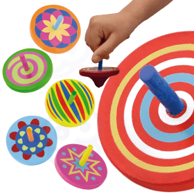 VIGA-Colorful-Wooden-Spinning-Top-1pc VIGA Colorful Wooden Spinning Top 1pc