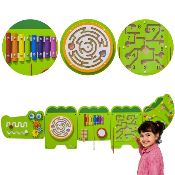 VIGA Crocodile Manipulative Sensory Board FSC Montessori Certificate