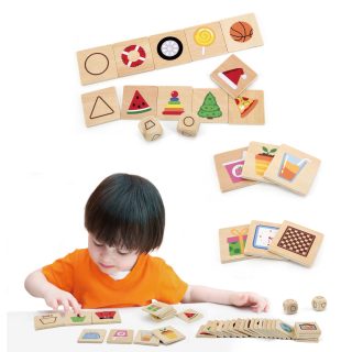 VIGA Educational Game Wooden Puzzle Match Shapes 37 pcs.