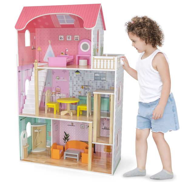 VIGA-Large-Wooden-Dollhouse VIGA Large Wooden Dollhouse