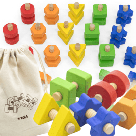 VIGA-Nuts-and-Bolts-Match-and-Twist-Skill-Toy VIGA Nuts and Bolts Match and Twist Skill Toy