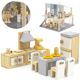 VIGA PolarB Dollhouse Furniture Set Kitchen Dining Room