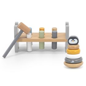 VIGA-PolarB-Set-Wooden-Pyramid-Penguin-Hammer-Punch-Montessori-1