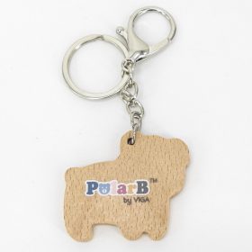 VIGA-PolarB-Wooden-Keychain-White-Teddy-Bear-Keyring-1