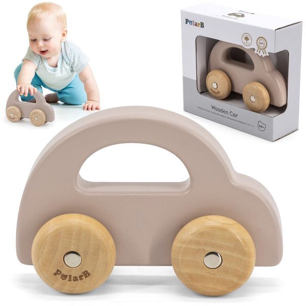 VIGA-PolarB-Wooden-Push-Car-Brown VIGA PolarB Wooden Push Car Brown