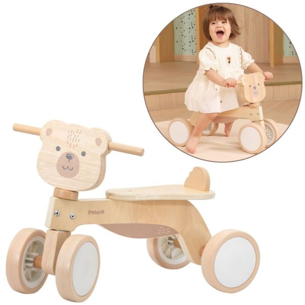 VIGA-PolarB-Wooden-Ride-on-Brown-Teddy-Bear-with-Soft-Wheels VIGA PolarB Wooden Ride-on Brown Teddy Bear with Soft Wheels