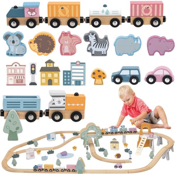 VIGA-PolarB-Wooden-childrens-train-track-90-pieces VIGA PolarB Wooden children's train track 90 pieces