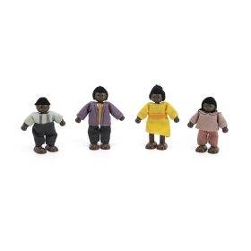 VIGA-Set-of-Wooden-Dolls-with-Cloth-Clothes-4-pcs.-Dark-Skin-1 4 pcs.
