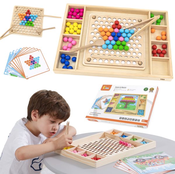 VIGA-Wooden-Ball-Catch-and-Match-Game-Montessori-Puzzle VIGA Wooden Ball Catch and Match Game Montessori Puzzle