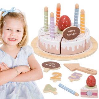 VIGA Wooden Birthday Cake for Slicing