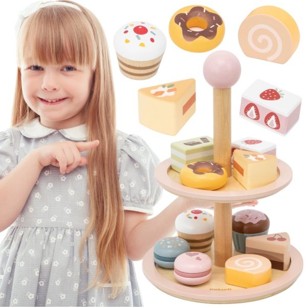 VIGA-Wooden-Cake-Stand-with-Accessories VIGA Wooden Cake Stand with Accessories